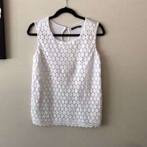 White flowered tank top